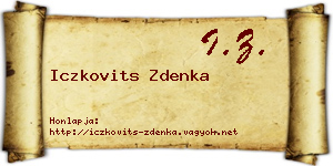 Iczkovits Zdenka névjegykártya